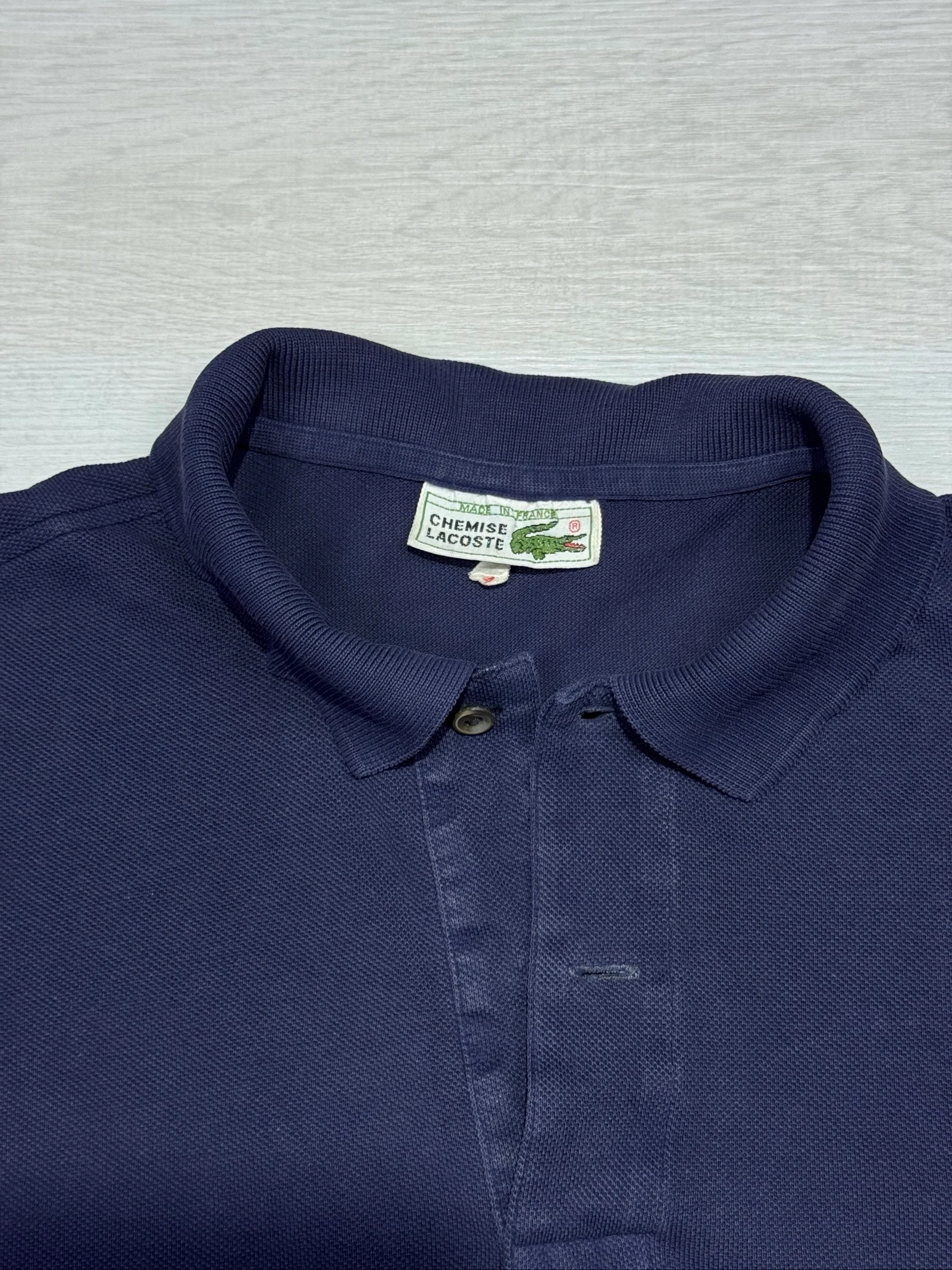 Lacoste Vintage Polo Shirt Made In France Navy Blue Size 4 – photo 4